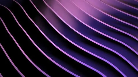 Background with moving linear bends. Design. Linear 3d curves move in waves on Stock Illustration