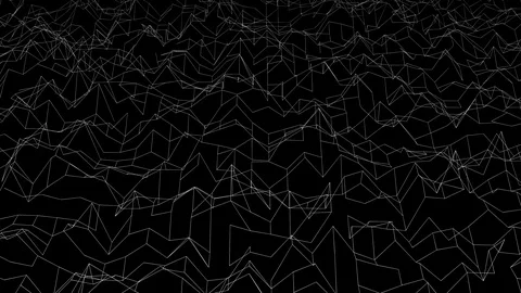 Background of moving luminous geometric surface changing shape over black. Stock Footage 124666645