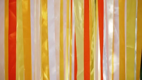 Background of moving multicolored vertical ribbons in orange, yellow and white. Stock Footage 310003933