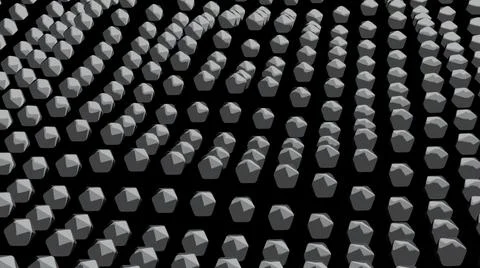 Background with moving silver 3D octahedron, seamless loop. Design. Simple Stock Illustration