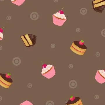 Background with muffins Stock Illustration