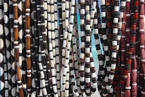 Background from multi-colored coral beads 스톡 사진