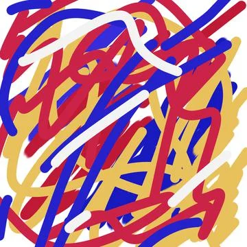 Background of multi-colored lines with scribbles Illustrazione stock