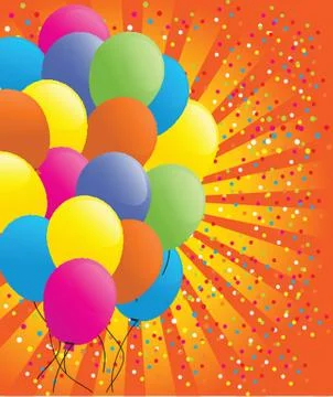 Background with multicolored balloons Stock Illustration