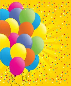 Background with multicolored balloons Ilustração Stock