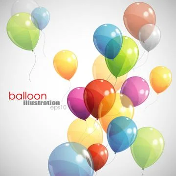 Background with multicolored balloons Stock Illustration