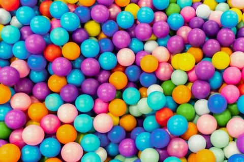Background of multicolored balls. Children's play pool. Stock Photos
