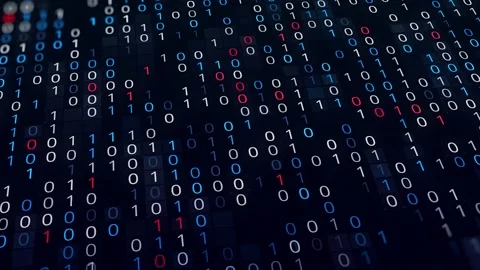 Background of multicolored binary codes. Animation. Beautiful background with Stock Footage 144341461