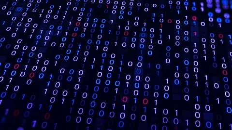 Background of multicolored binary codes. Animation. Beautiful background with Stock Footage 144368014