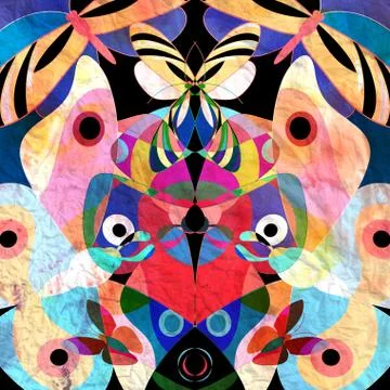 Background multicolored butterflies Stock Illustration