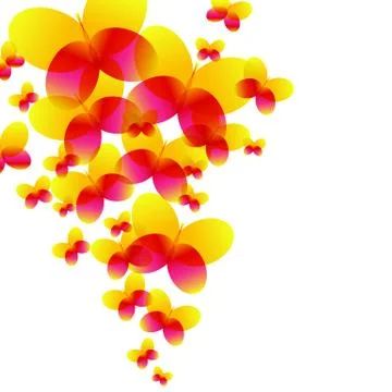 Background of multicolored butterflies - vector Stock Illustration