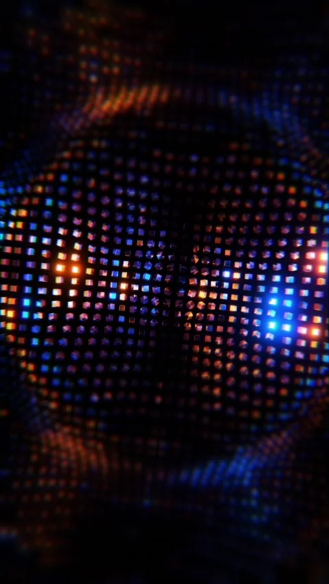 Background of multicolored cubes oscillating from a musical beat. Vertical .. Stock Footage 226370092