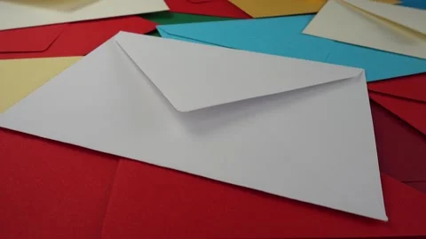 Background from multicolored envelopes. Shooting on the move. Stock Footage 168653438