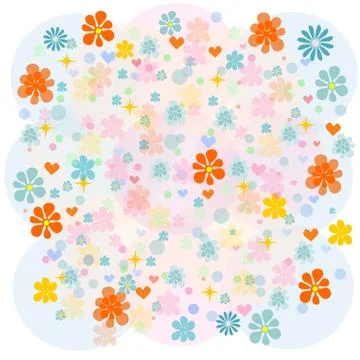 Background with multicolored flowers Stock Illustration