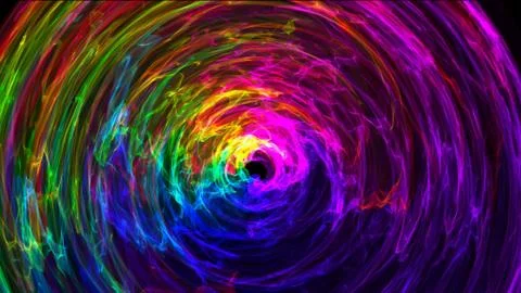 Background with multicolored glowing tunnel Stock Illustration