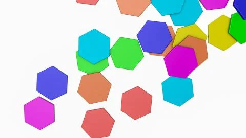 Background from multicolored hexagons. Abstract rainbow illustration. 3d rend Illustrazione stock