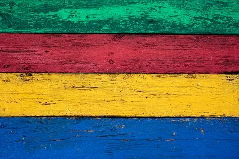 Background of multicolored old boards horizontally. Stock Photos