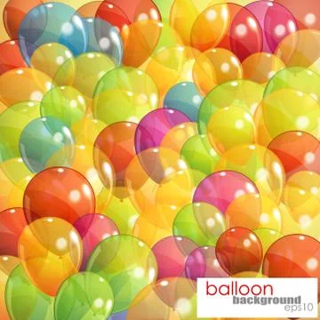 Background with multicolored transparent balloons Stock Illustration