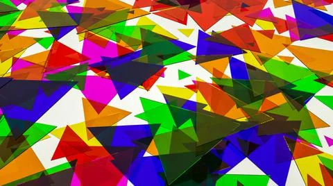 Background of multicolored triangular shapes. 3d render illustration Illustrazione stock