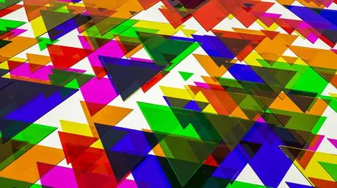 Background of multicolored triangular shapes. 3d render illustration Illustrazione stock