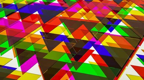 Background of multicolored triangular shapes. 3d render illustration Stock Illustration