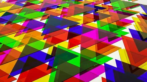Background of multicolored triangular shapes. 3d render illustration Ilustração Stock