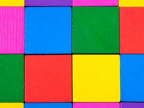 Background with multicolored wooden cubes Stock Illustration