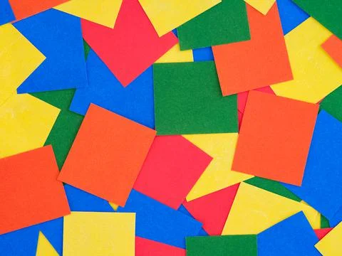 Background of multicolour rectangular pieces of paper. 스톡 사진