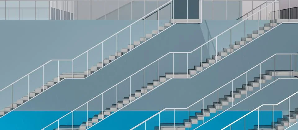 Background with multiple stairs Stock Illustration
