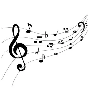 Background with music note. Stock Illustration