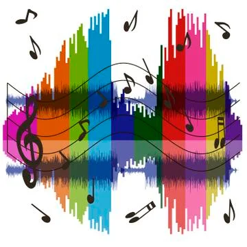 Background music wave Stock Illustration