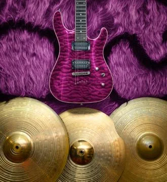 Background with musical instruments Stock Photos