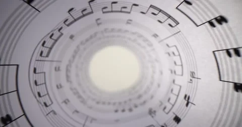 Background musical notes and bright light in pipe Stock Footage 238831084