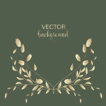 Background with natural, herbal elements, handmade floral decor. Vector tem.. Stock Illustration