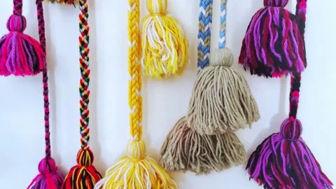 Background for needlework. Knitting. Colored wool. Stock Footage 278353668