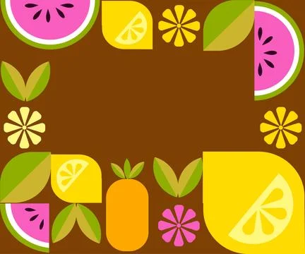 Background neo geo abstraction with text with fruity mood Stock Illustration