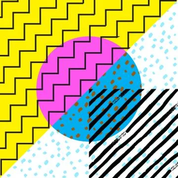 Background in neo memphis style. Stock Illustration