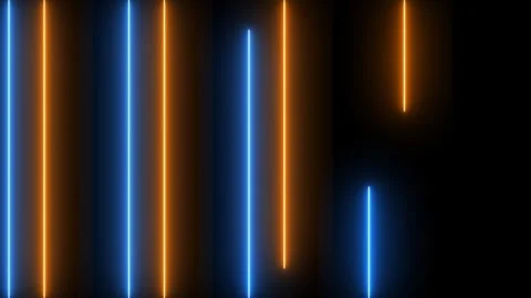 Background with neon dynamic lines blue and yellow colors 4K 動画素材 269328242