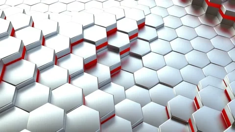 Background of neon hexagonal cells. Animation. 3d rendering Stock Footage 139448817