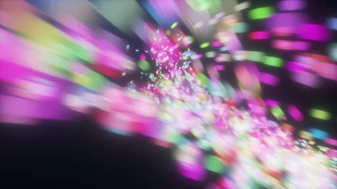 The background of neon lights . Neon rays move along a trajectory at high spe Stock Footage 260823130
