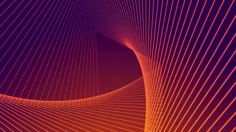 Background with neon lines in orange color, movement of lines Stock Footage 242586629