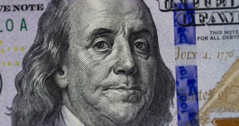 Background with New Sample Hundred Dollar Bills Vídeo Stock 141225661