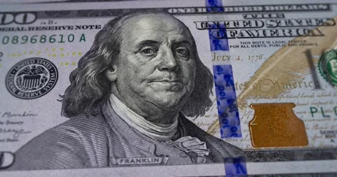 Background with New Sample Hundred Dollar Bills Vídeos de archivo 141225687