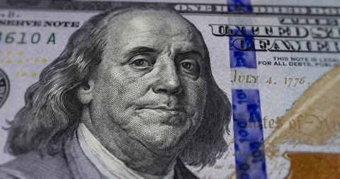 Background with New Sample Hundred Dollar Bills Vídeo Stock 141225692