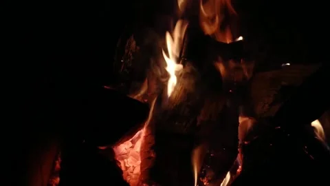 Background for the New Year's screen with a lit fireplace Stock Footage 225068124