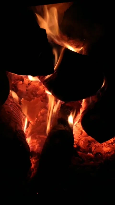 Background for New Year's TV with fire in the fireplace Stock Footage 225068040