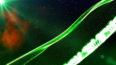 Background with nice abstract green wave Stock Illustration