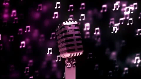 Background with nice abstract retro microphone Stock Illustration
