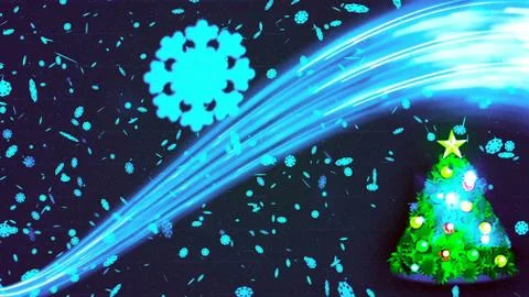 Background with nice abstract snowflakes Stock Illustration