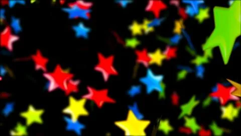 Background with nice falling multicolor stars 3D rendering Stock Illustration